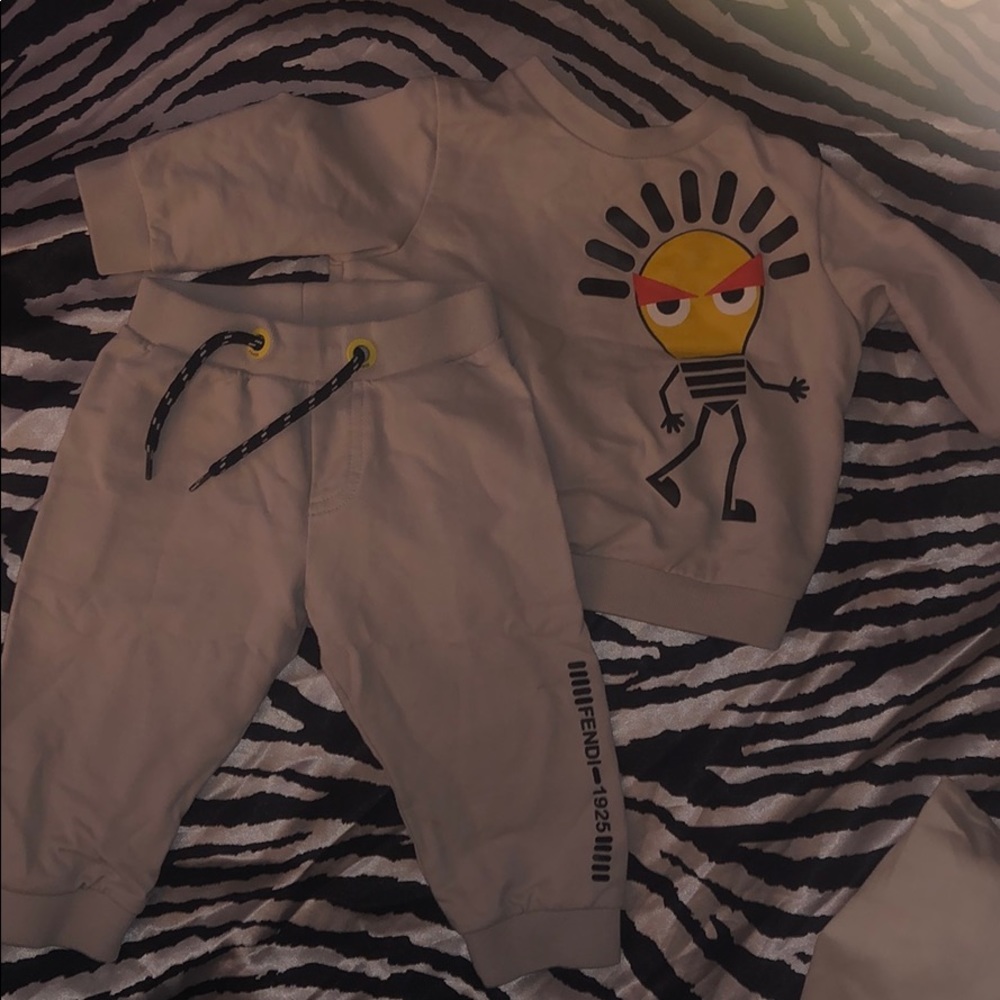 Fendi lightbulb grey sweat suit